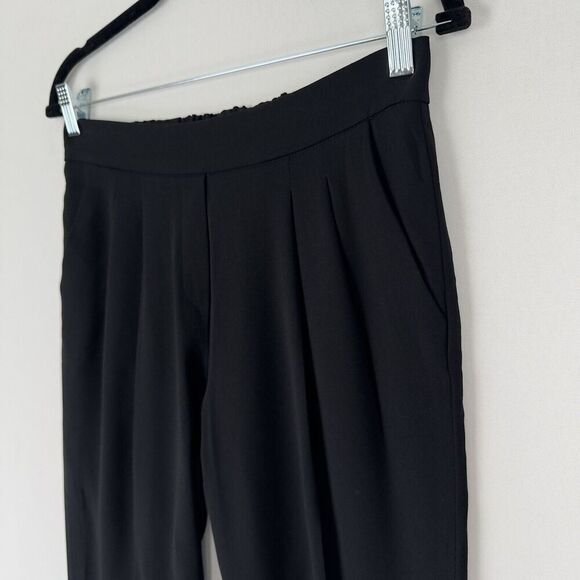Aritzia Babaton Cohen Pants Womens 2 Black Cropped Dress Trousers Crepe Pleated - Picture 6 of 16